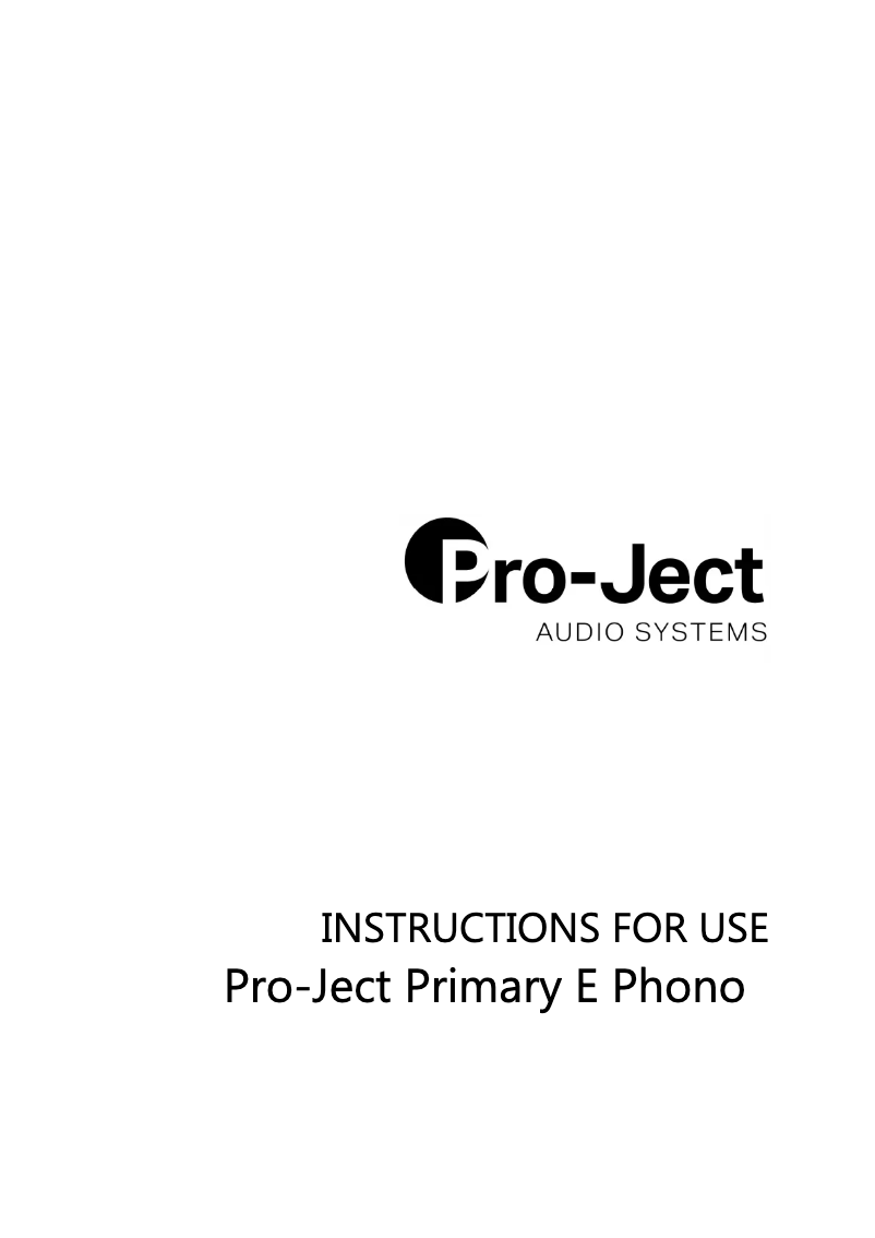 Imagen de la primera página del manual del dispositivo Primary E Phono