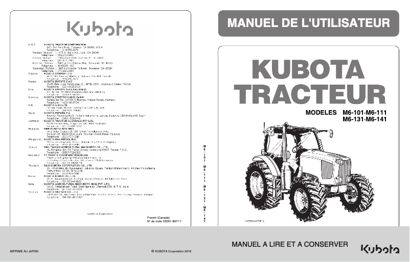 Página 1 del manual Manual de usuario Kubota M6-111
