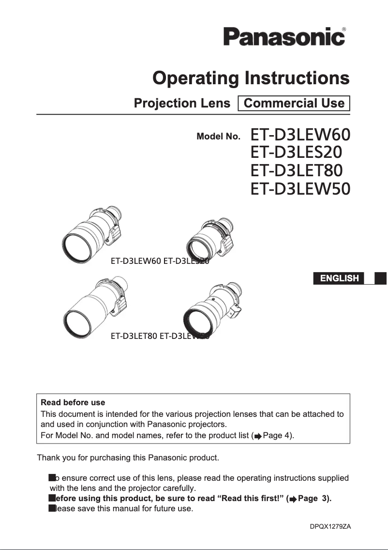 Imagen de la primera página del manual del dispositivo ET-D3LES20