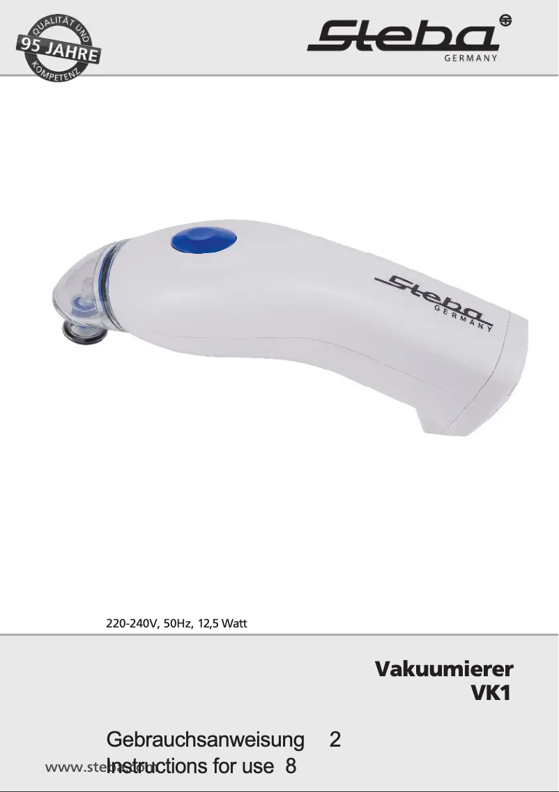 Imagen de la primera página del manual del dispositivo VK 1