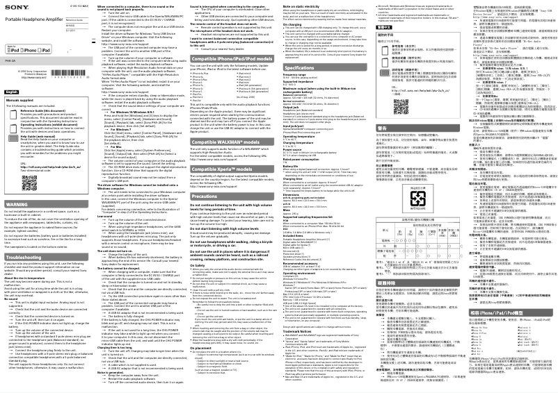 Página 1 del manual Manual de usuario Sony PHA-2A