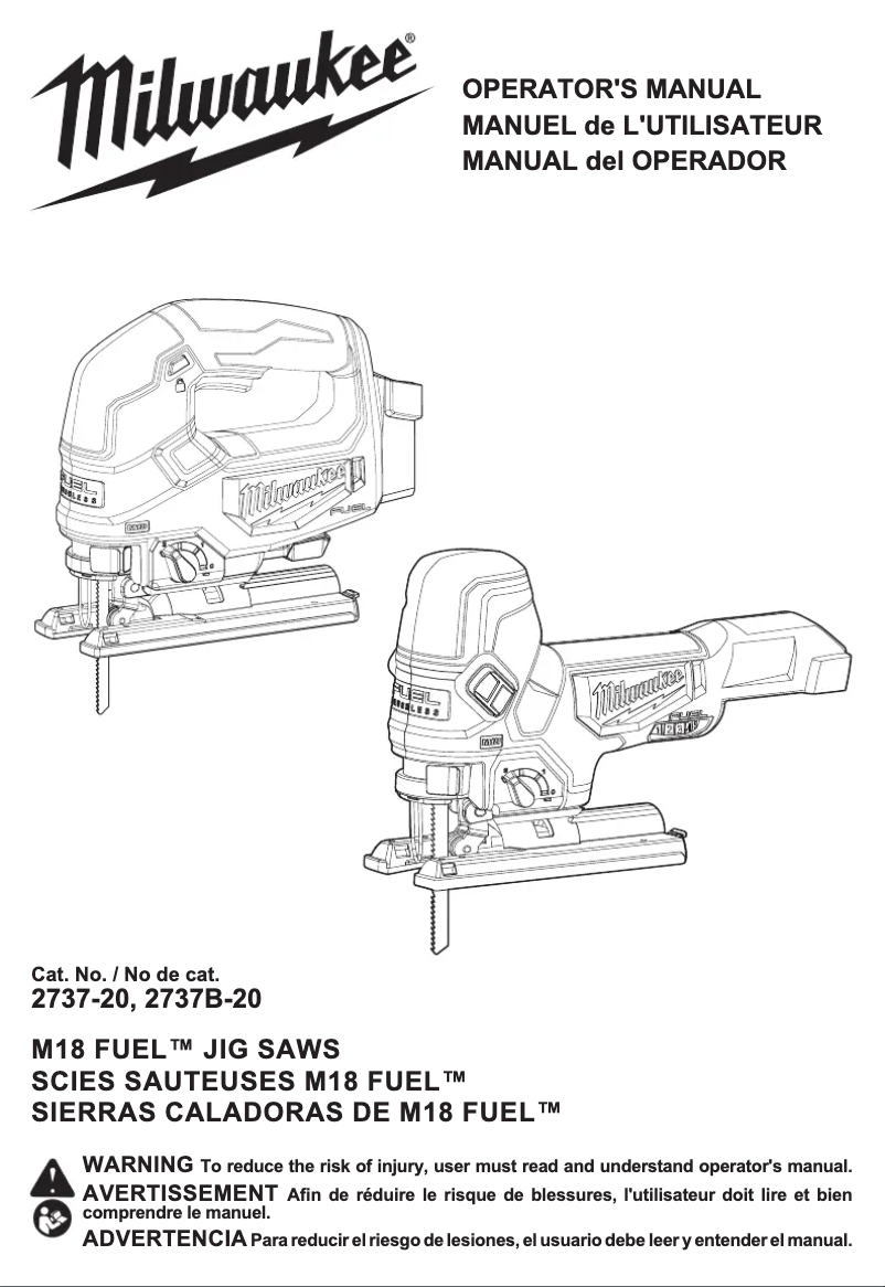 Página 1 del manual Manual de usuario Milwaukee 2737-20