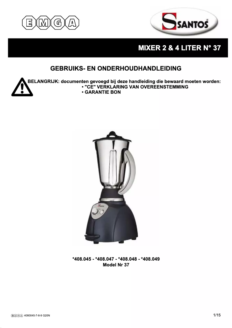 Imagen de la primera página del manual del dispositivo N° 37