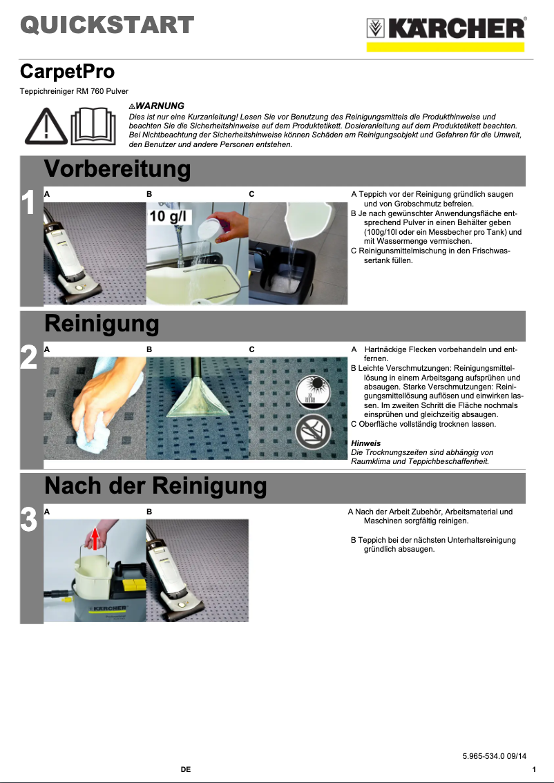 Página 1 del manual Manual de usuario Kärcher RM 760