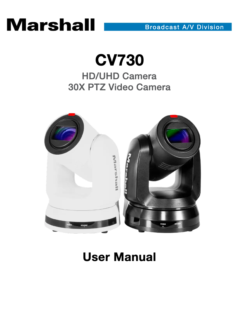 Página 1 del manual Manual de usuario Marshall Electronics CV730-BK