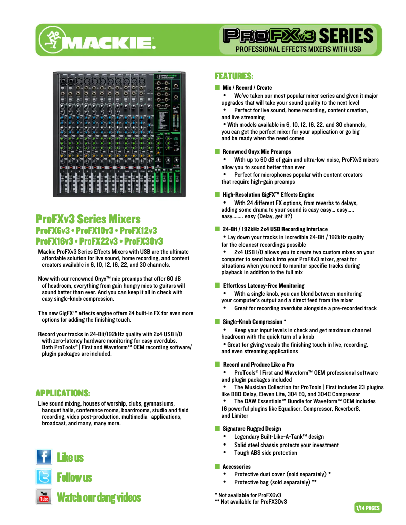 Imagen de la primera página del manual del dispositivo Pro FX22 v3