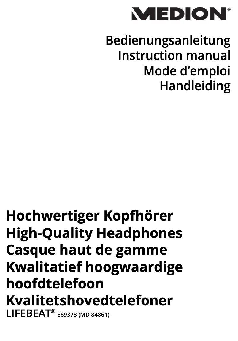 Imagen de la primera página del manual del dispositivo LIFEBEAT E69378 (MD 84861)
