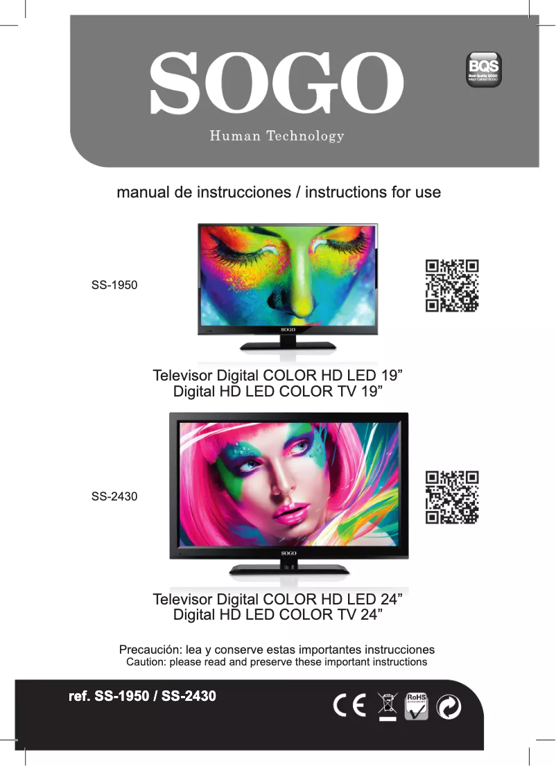 Página 1 del manual Manual de usuario Sogo TV-SS-1950