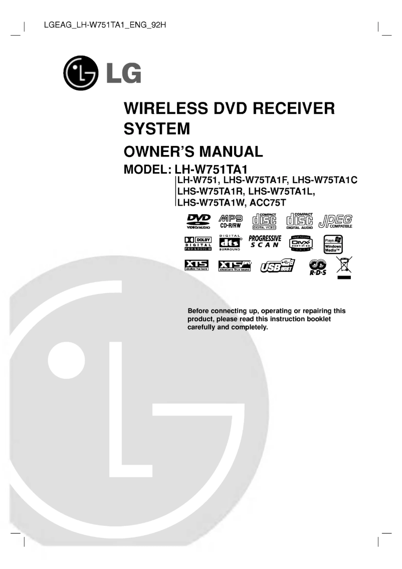 Página nº 1 - Manual de usuario LG LH-W751TA1