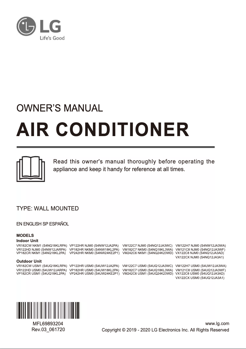 Página nº 1 - Manual de usuario LG VM122H7