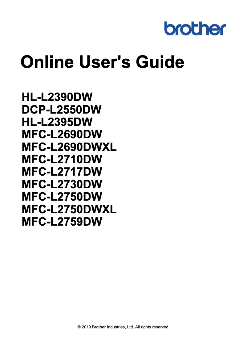 Imagen de la primera página del manual del dispositivo MFC-L2717DW