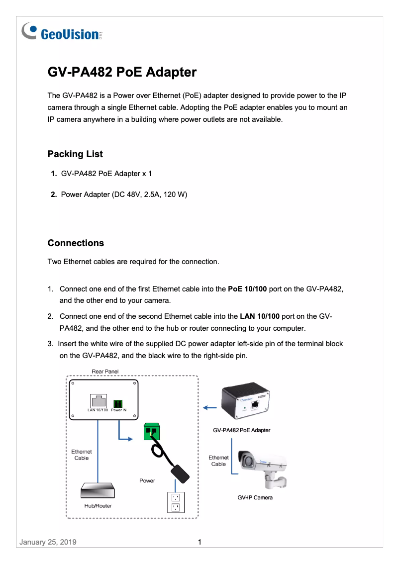 Página nº 1 - Manual de usuario Geovision GV-PA482