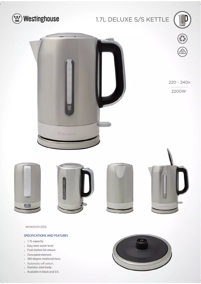 Imagen de la primera página del manual del dispositivo WHKE05V2SS