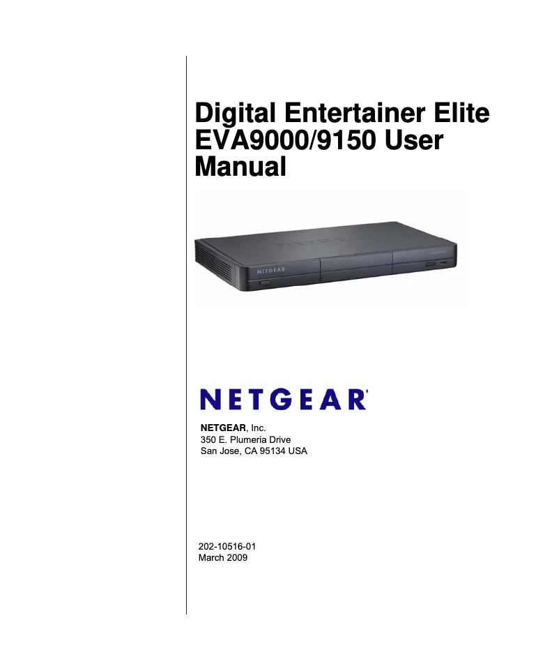 Página 1 del manual Manual de instrucciones Netgear EVA9150