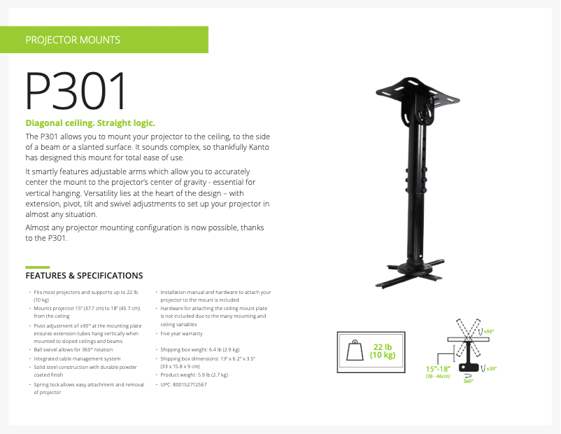 Página nº 1 - Ficha técnica Kanto P301