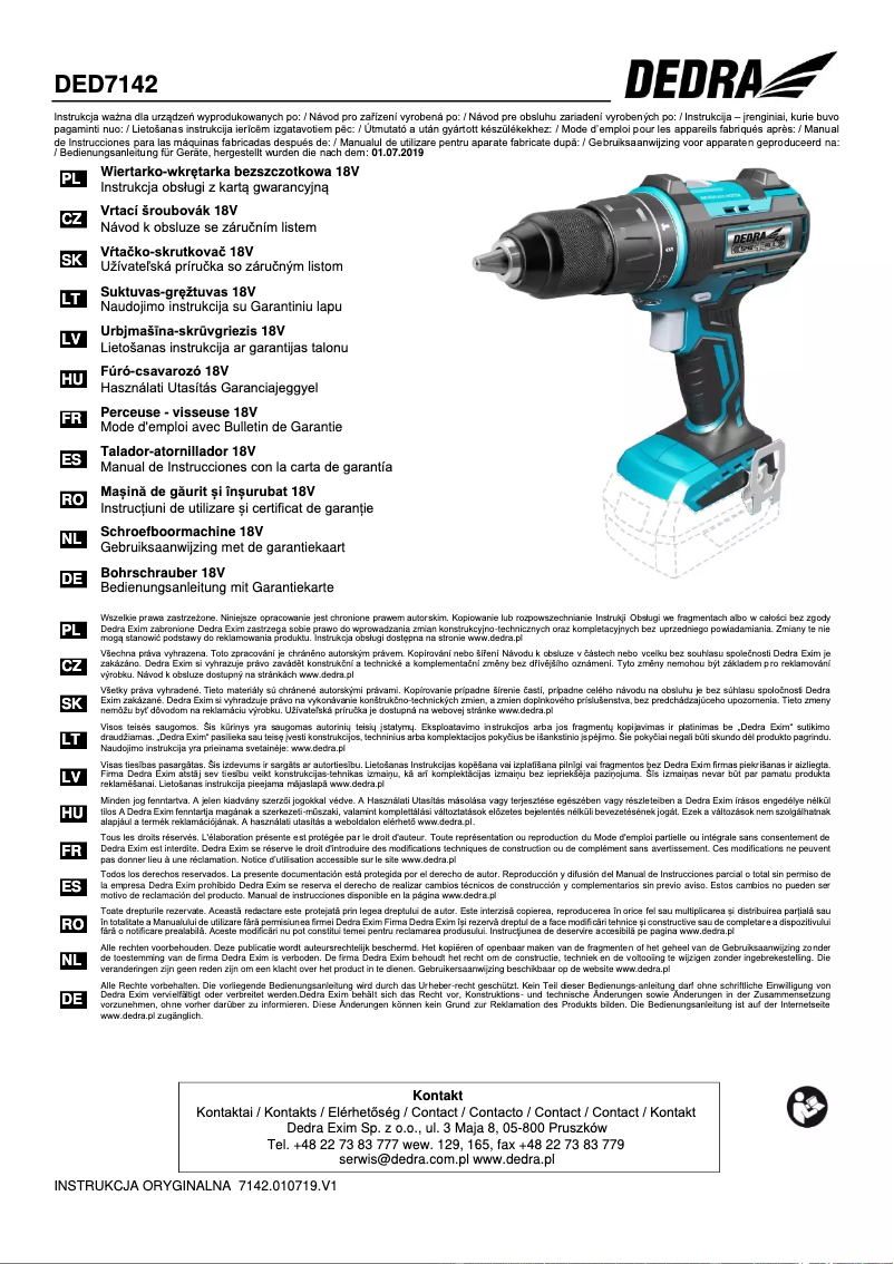 Página 1 del manual Manual de usuario DEDRA DED7142