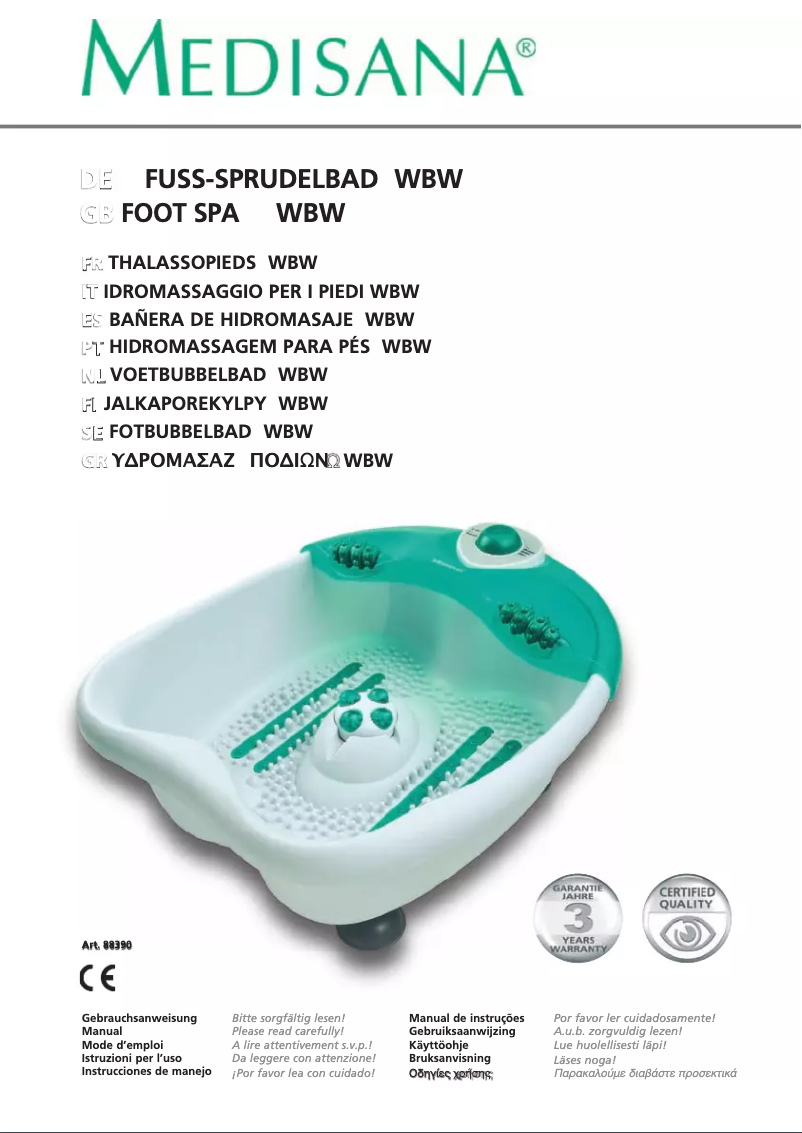 Imagen de la primera página del manual del dispositivo WBW