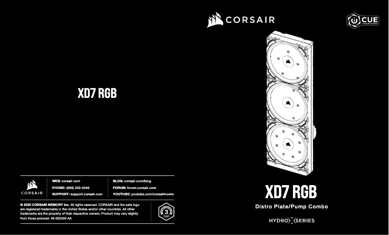 Página nº 1 - Manual de usuario Corsair XD7 RGB