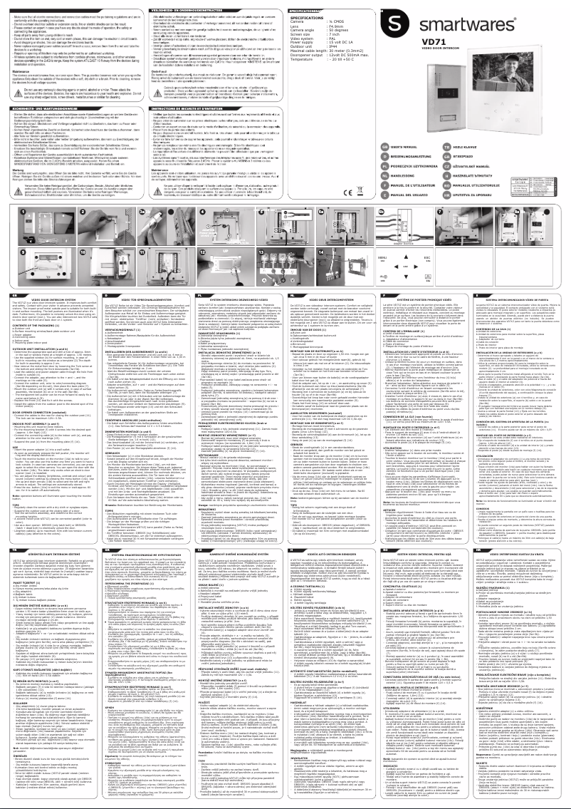 Imagen de la primera página del manual del dispositivo VD71W