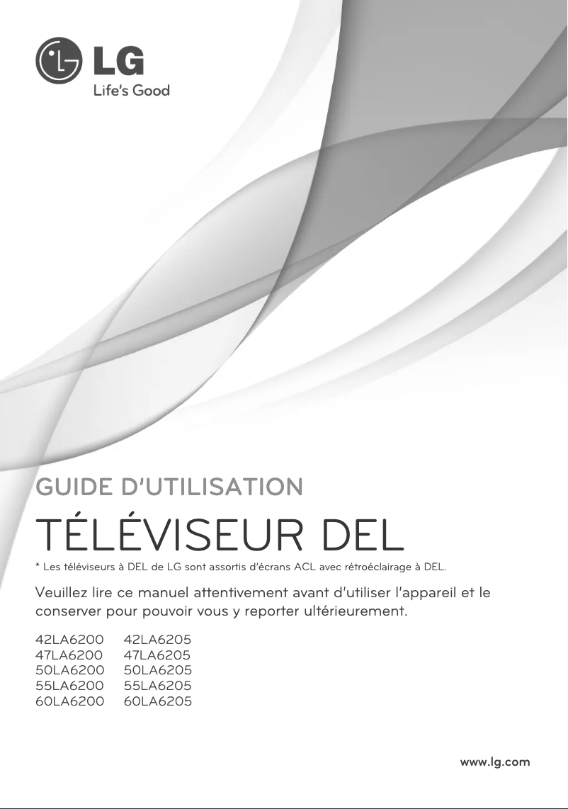 Imagen de la primera página del manual del dispositivo 55LA6205