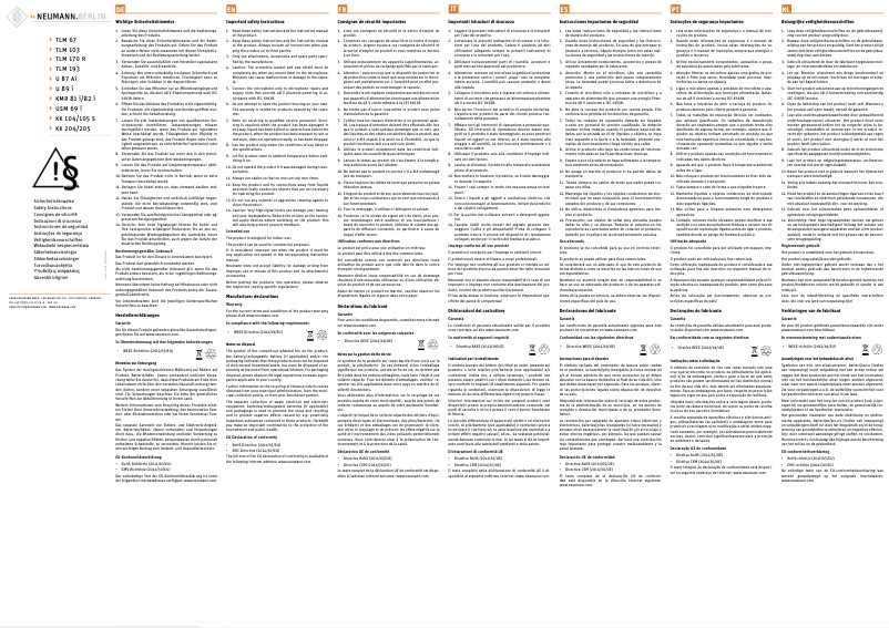 Imagen de la primera página del manual del dispositivo BCM 104