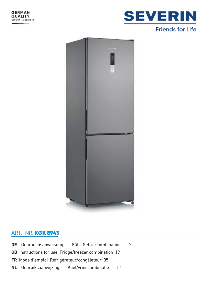 Imagen de la primera página del manual del dispositivo KGK 8943