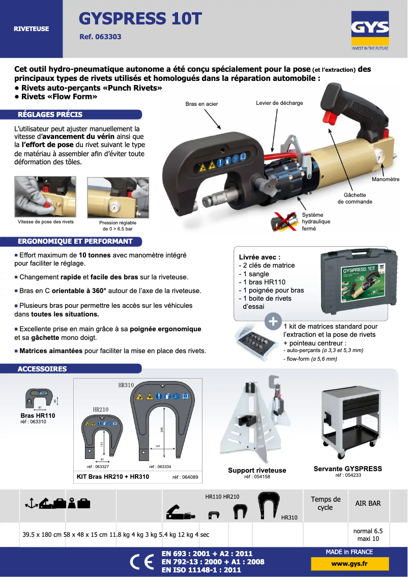 Página nº 1 - Ficha técnica GYS Gyspress 10T