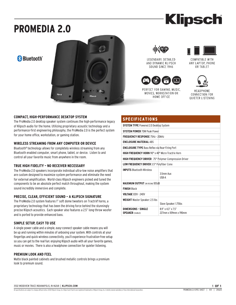 Imagen de la primera página del manual del dispositivo ProMedia 2.0