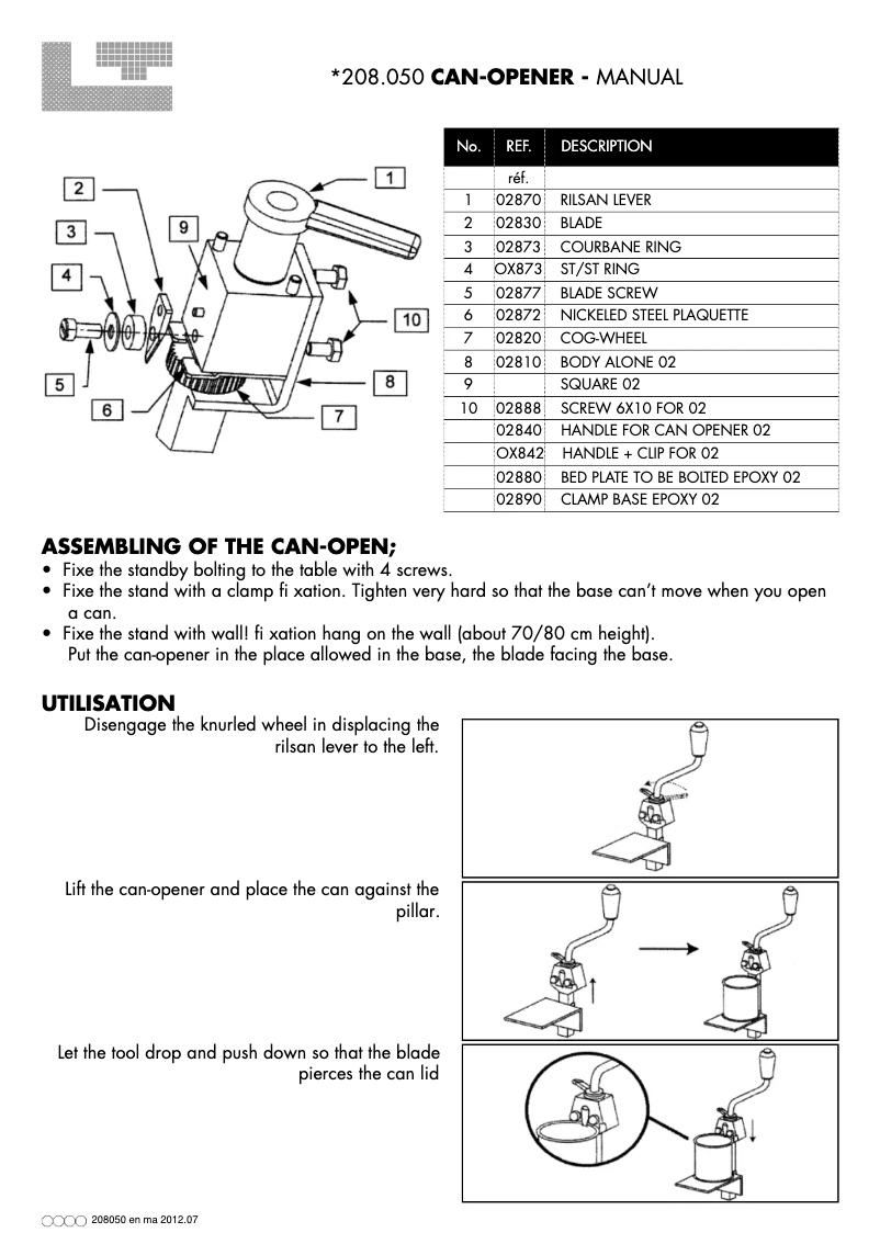 Imagen de la primera página del manual del dispositivo 208050