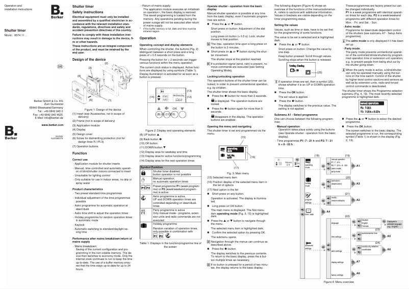 Página 1 del manual Manual de usuario Berker 85741188
