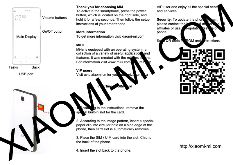 Imagen de la primera página del manual del dispositivo Mi4