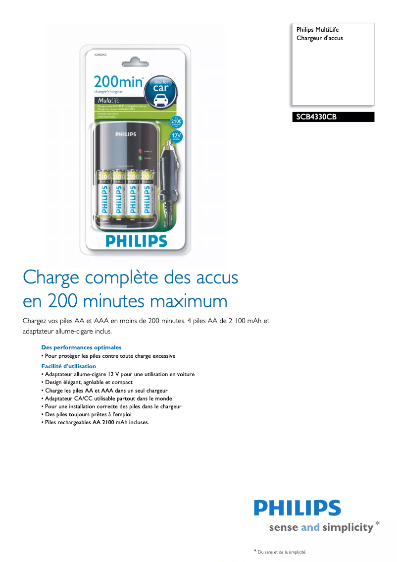 Imagen de la primera página del manual del dispositivo SCB4330CB