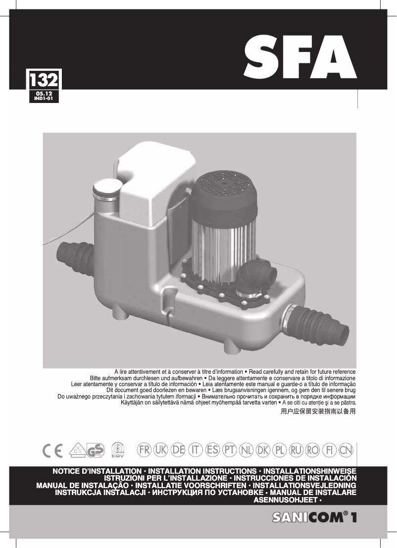 Página 1 del manual Manual de usuario Sanibroyeur Sanicom 1 Expert-line