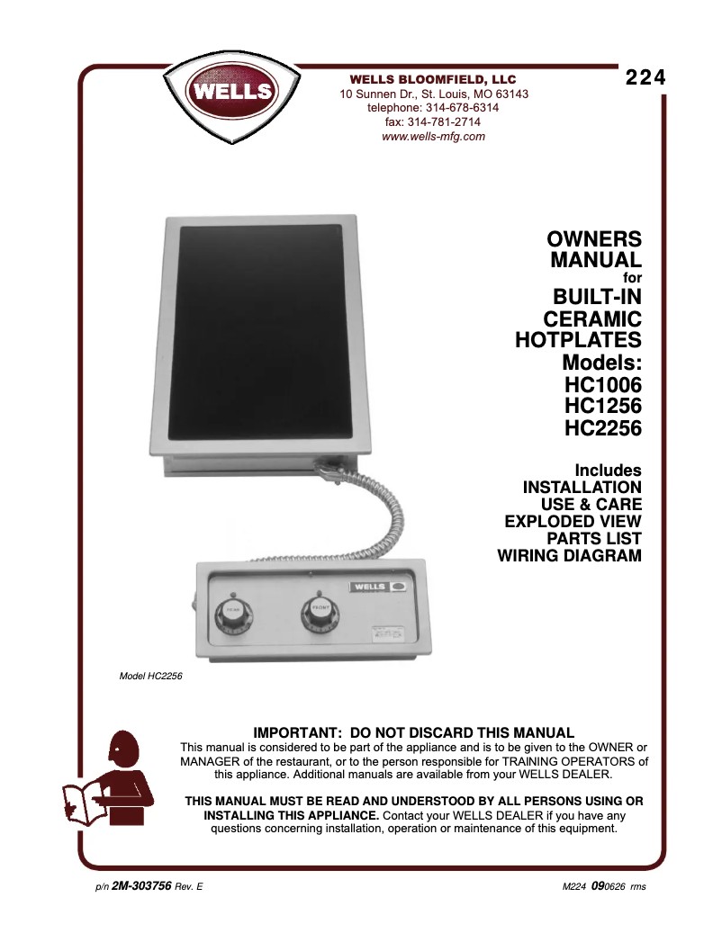 Página 1 del manual Manual de usuario Wells HC1006-