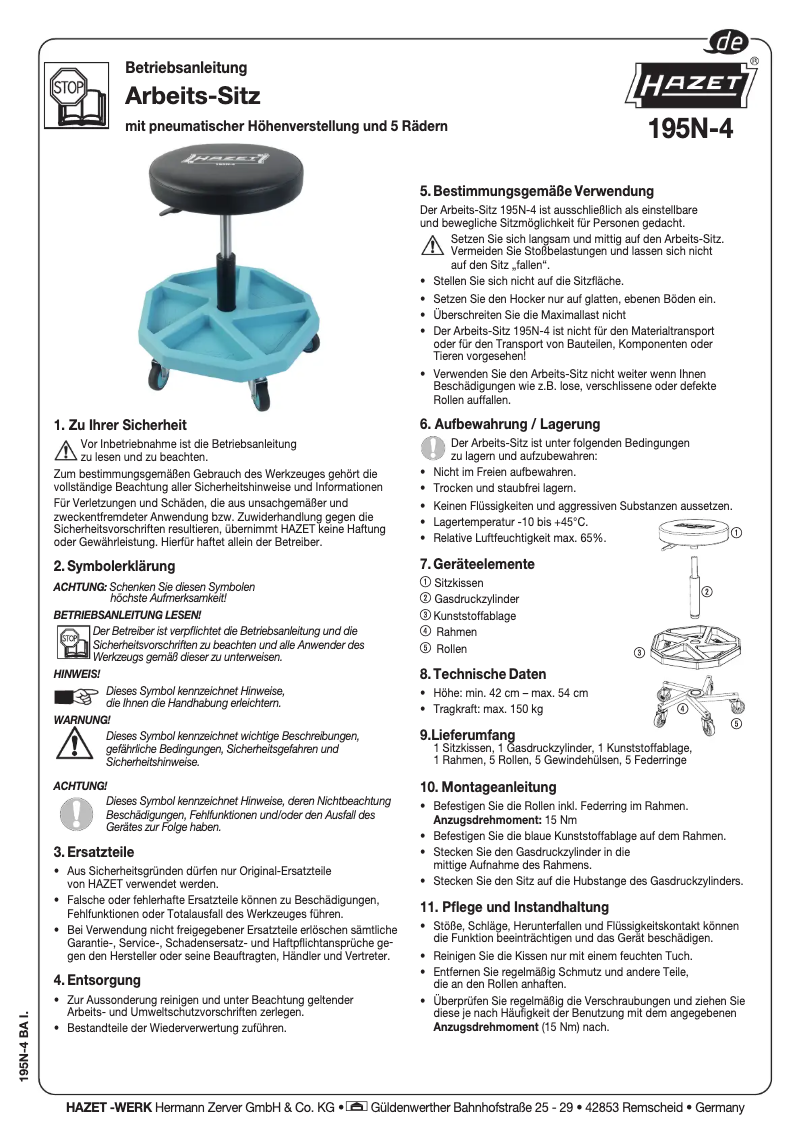 Imagen de la primera página del manual del dispositivo 195N-4