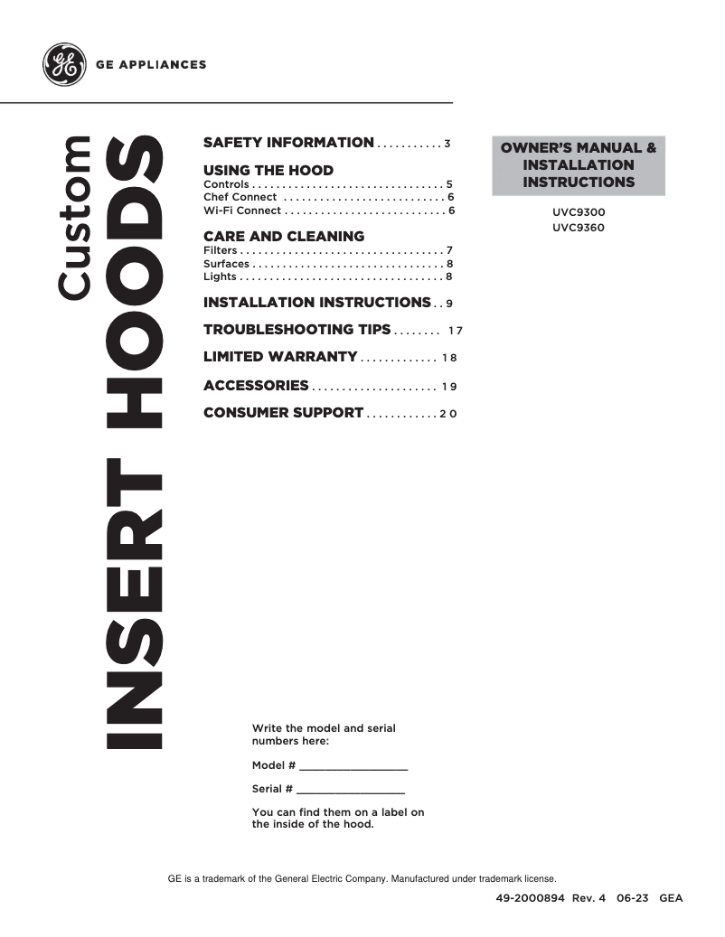 Imagen de la primera página del manual del dispositivo UVC9360SLSS