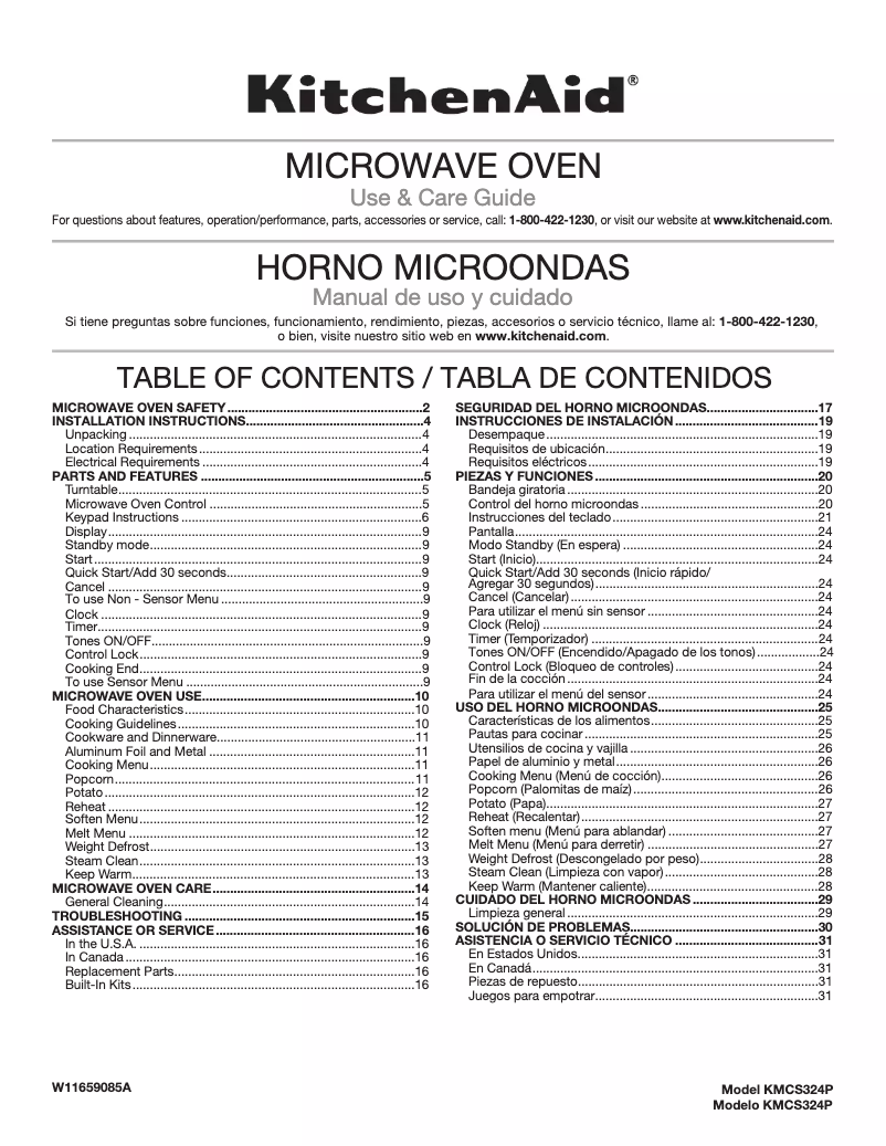 Imagen de la primera página del manual del dispositivo KMCS324P