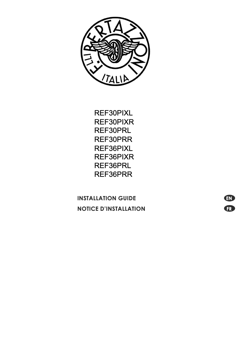 Página 1 del manual Guía de instalación Bertazzoni REF36R
