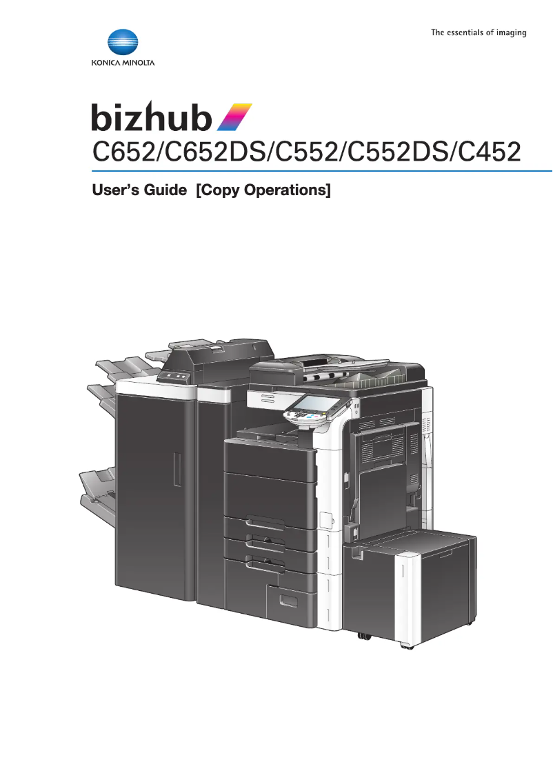 Imagen de la primera página del manual del dispositivo bizhub C652