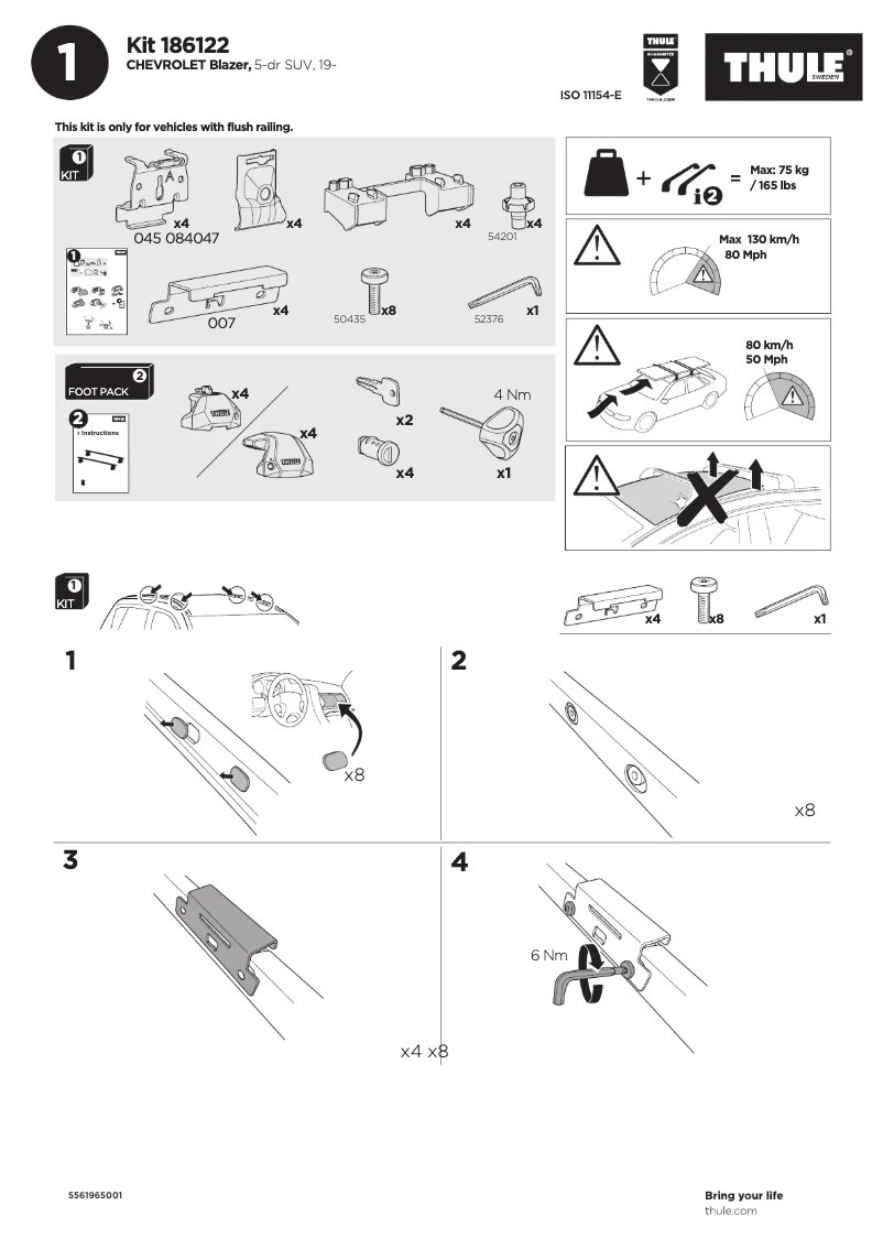Página nº 1 - Manual de usuario Thule Kit 186122