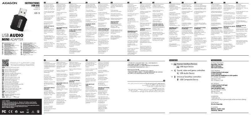 Página nº 1 - Manual de usuario Axagon ADA-10