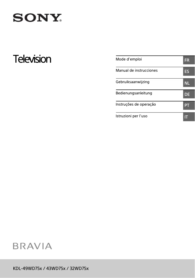 Página 1 del manual Manual de usuario Sony Bravia KDL-32WD756