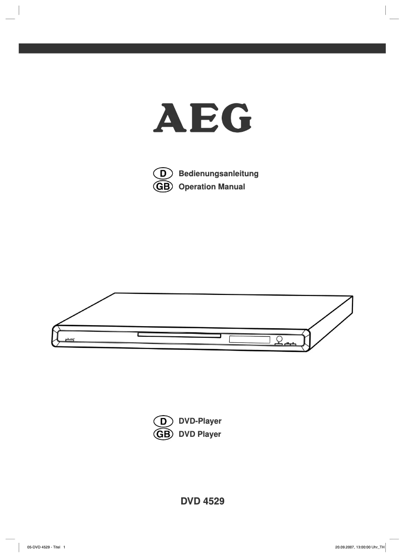 Página 1 del manual Manual de usuario AEG DVD 4529