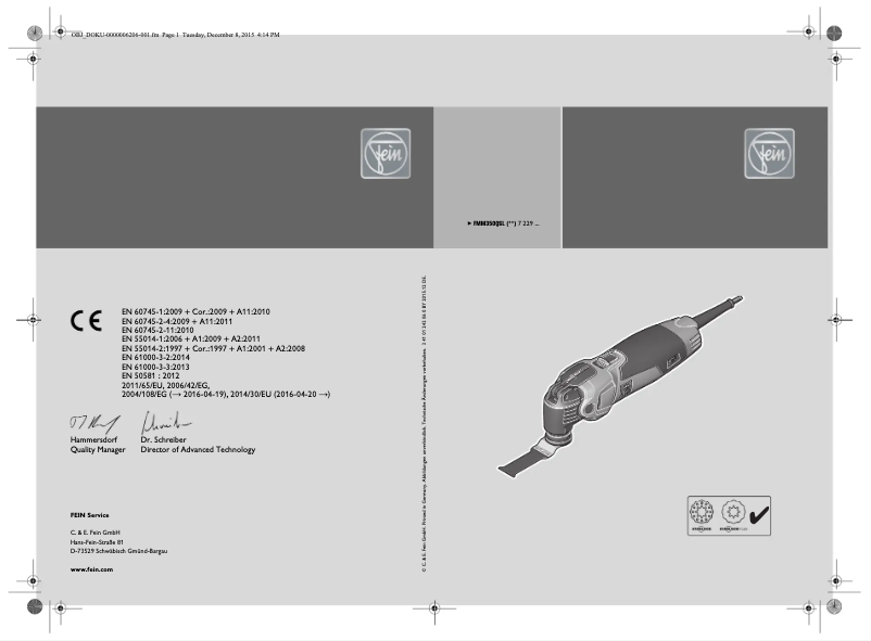 Imagen de la primera página del manual del dispositivo MultiMaster Top Extra FMM 350 QSL