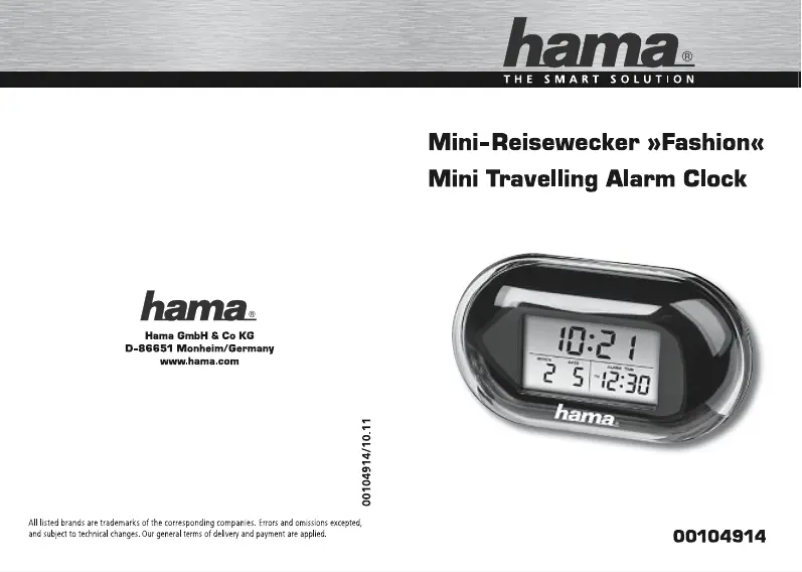 Página nº 1 - Manual de usuario Hama 104914