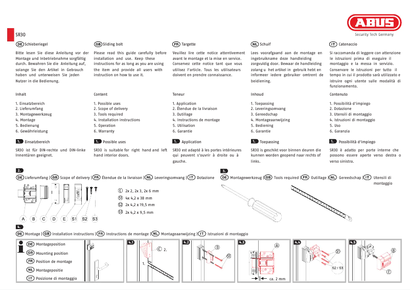 Página 1 del manual Manual de usuario Abus SR30