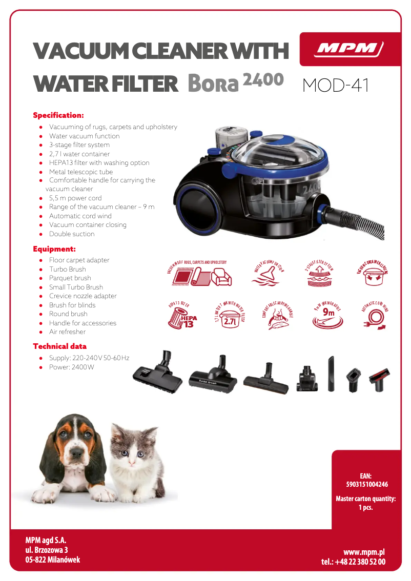 Página 1 del manual Ficha técnica MPM MOD-41