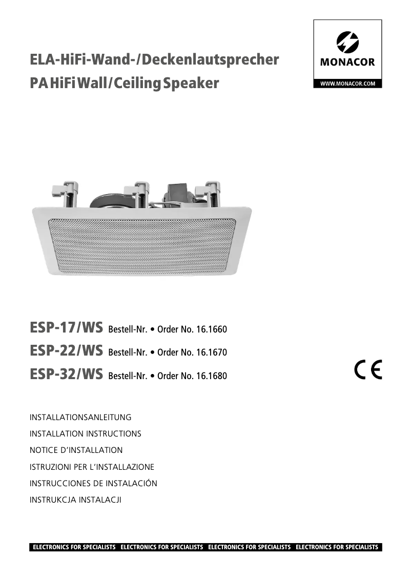Página 1 del manual Manual de usuario Monacor ESP-17/WS