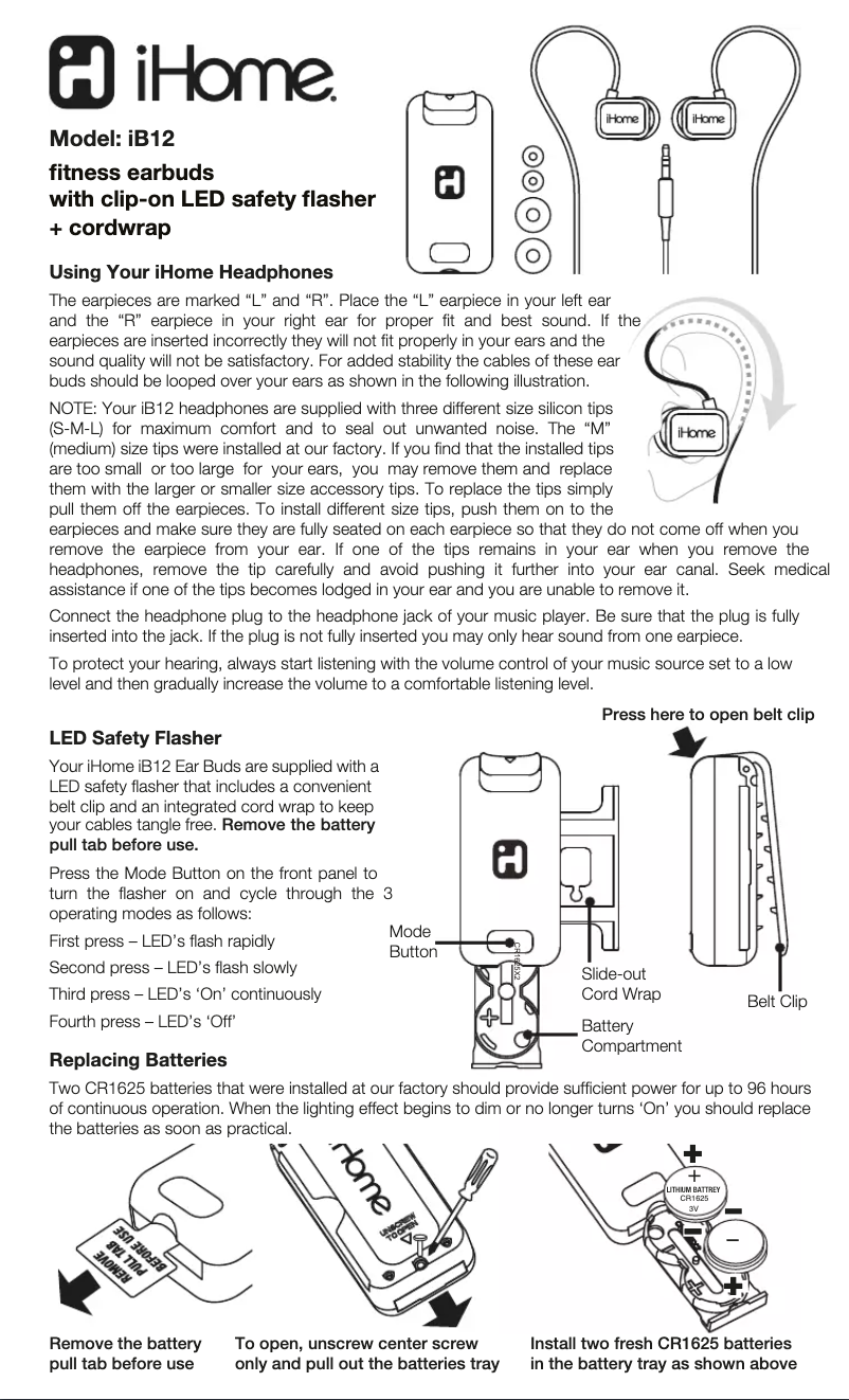 Página nº 1 - Manual de usuario iHome IB12