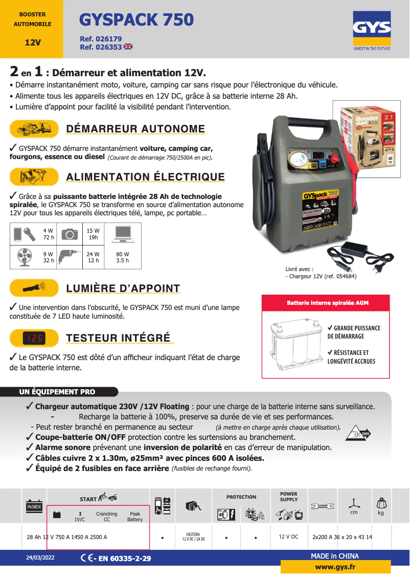 Imagen de la primera página del manual del dispositivo Gyspack 750